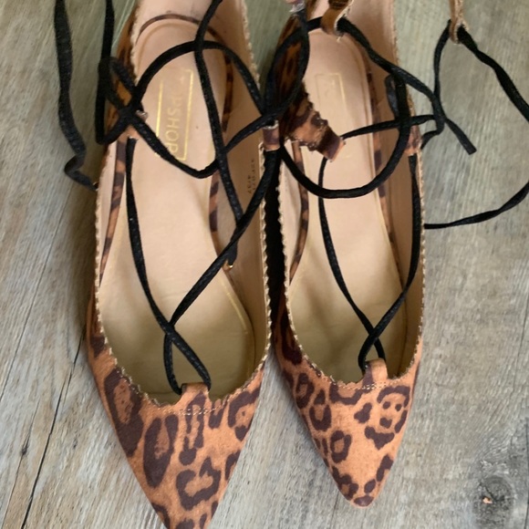 Top shop lace up pointy toe flats - Picture 4 of 5